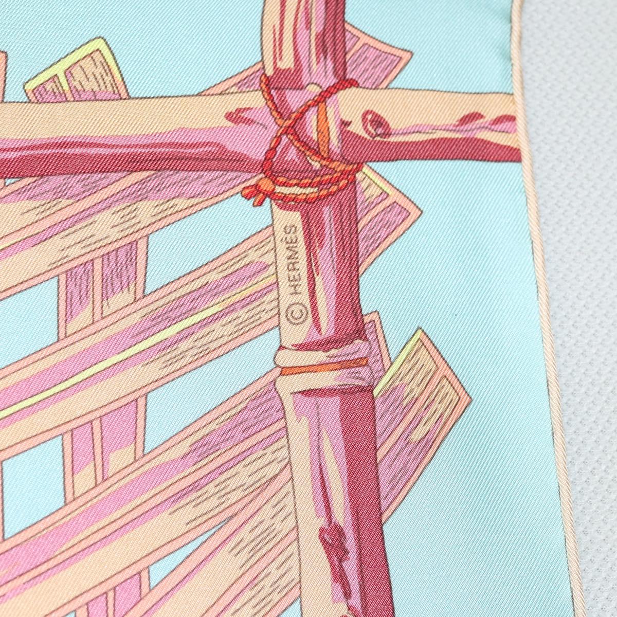 HERMES Carre 90 Scarf ""Mythes Et Metamorphoses"" Silk Pink Auth yk17704