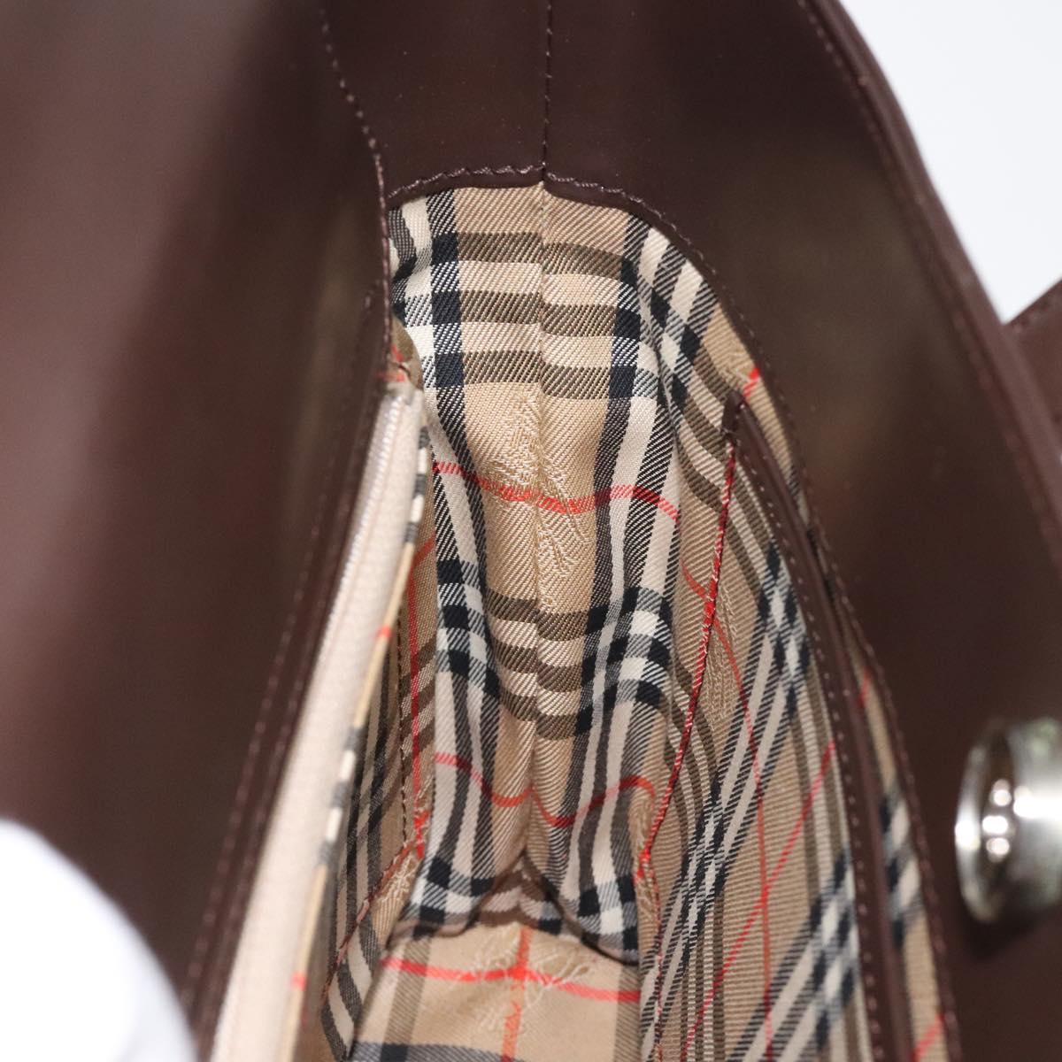 BURBERRY Hand Bag Leather Brown Auth yk17756