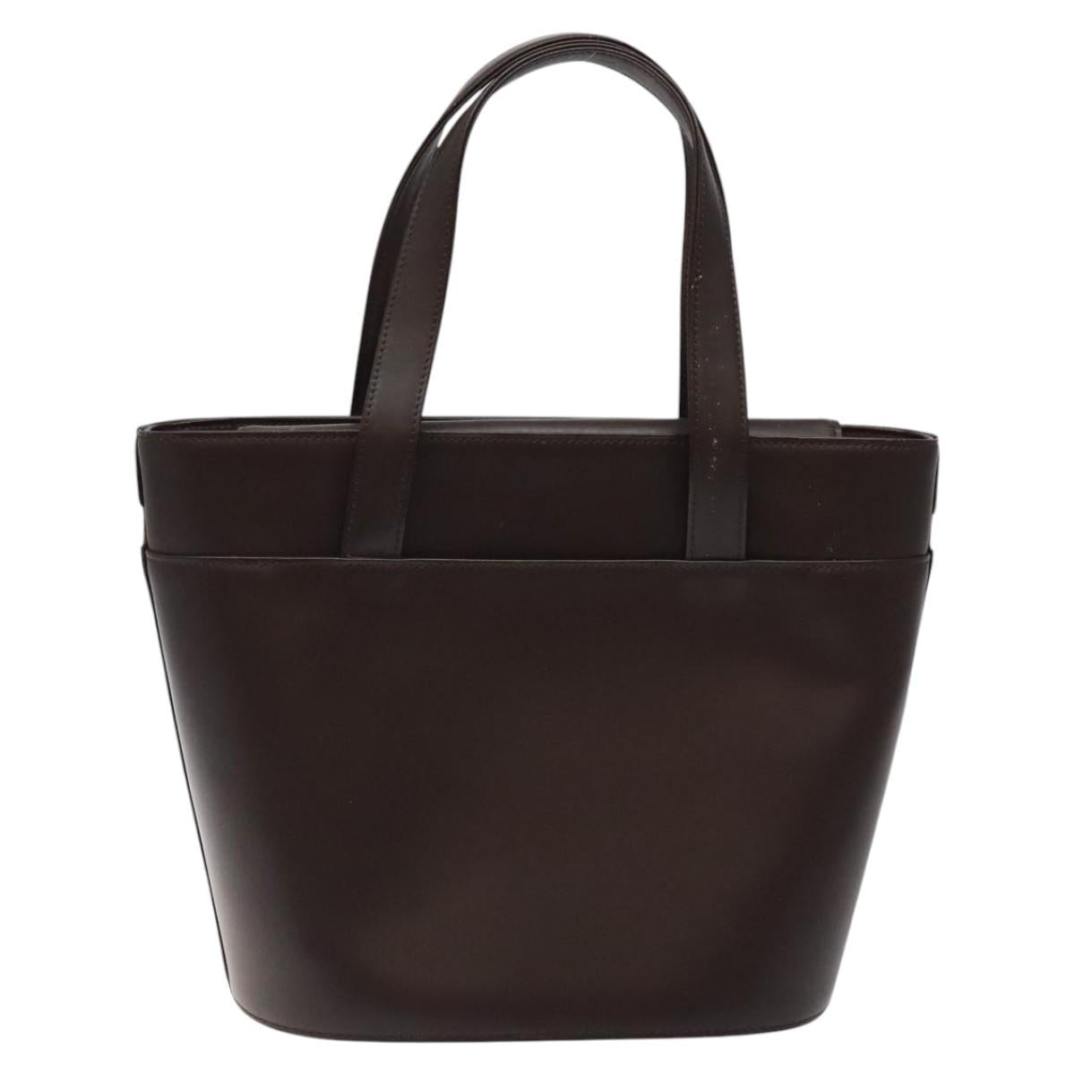 BURBERRY Hand Bag Leather Brown Auth yk17756