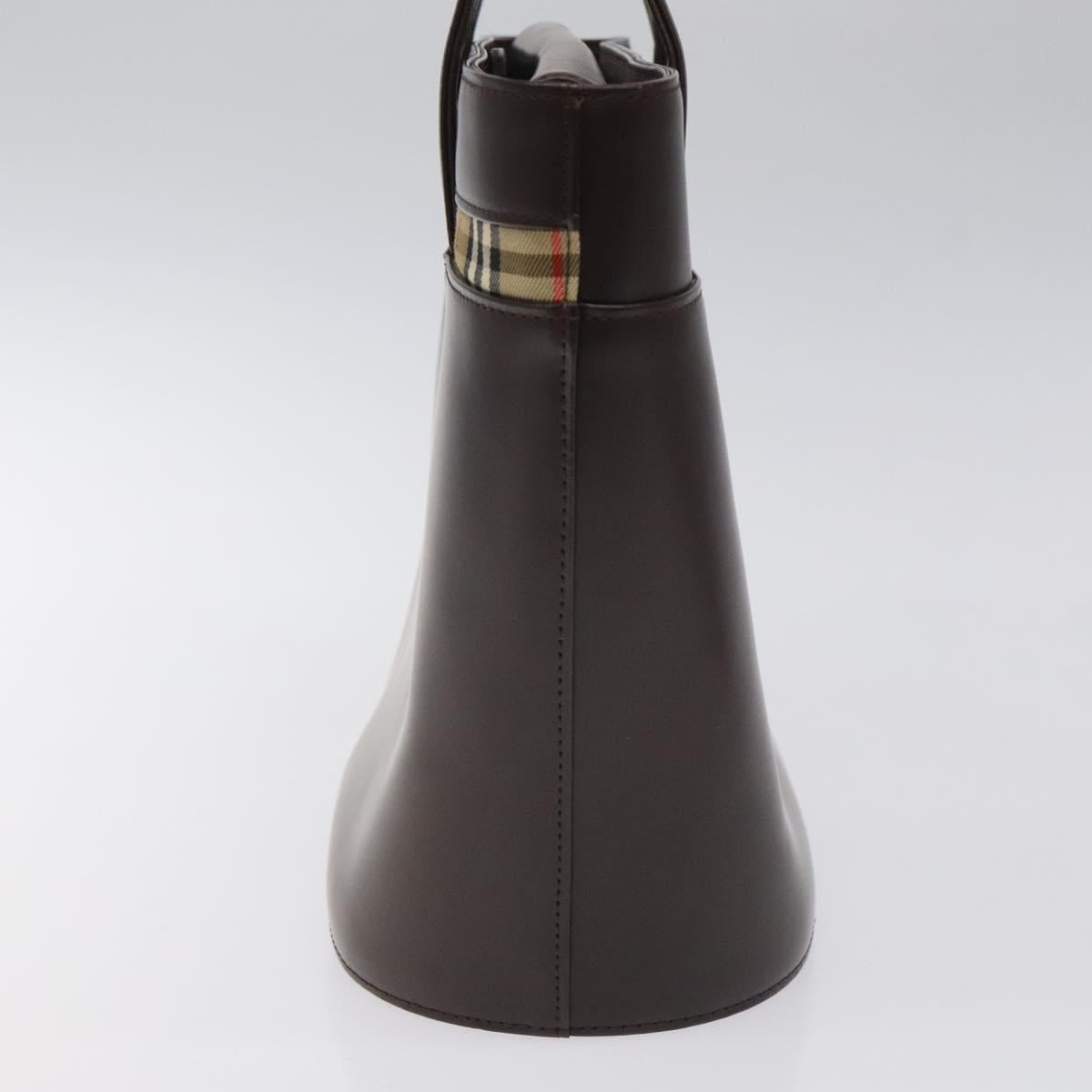 BURBERRY Hand Bag Leather Brown Auth yk17756