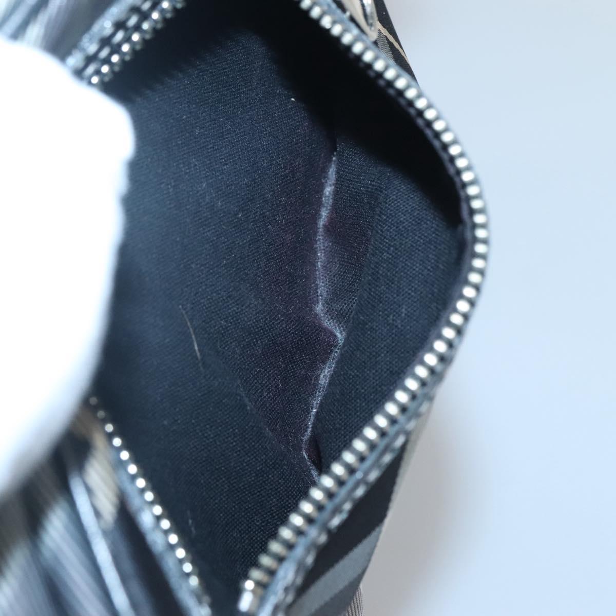 BURBERRY Nova Check Blue Label Shoulder Bag Canvas Black Silver Auth yk17807