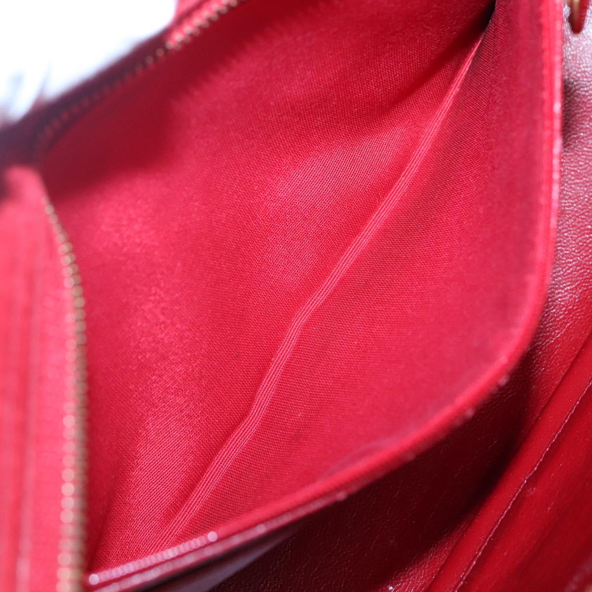 CHANEL Matelasse Chain Shoulder Bag Lamb Skin Gold Red CC Auth yk17818