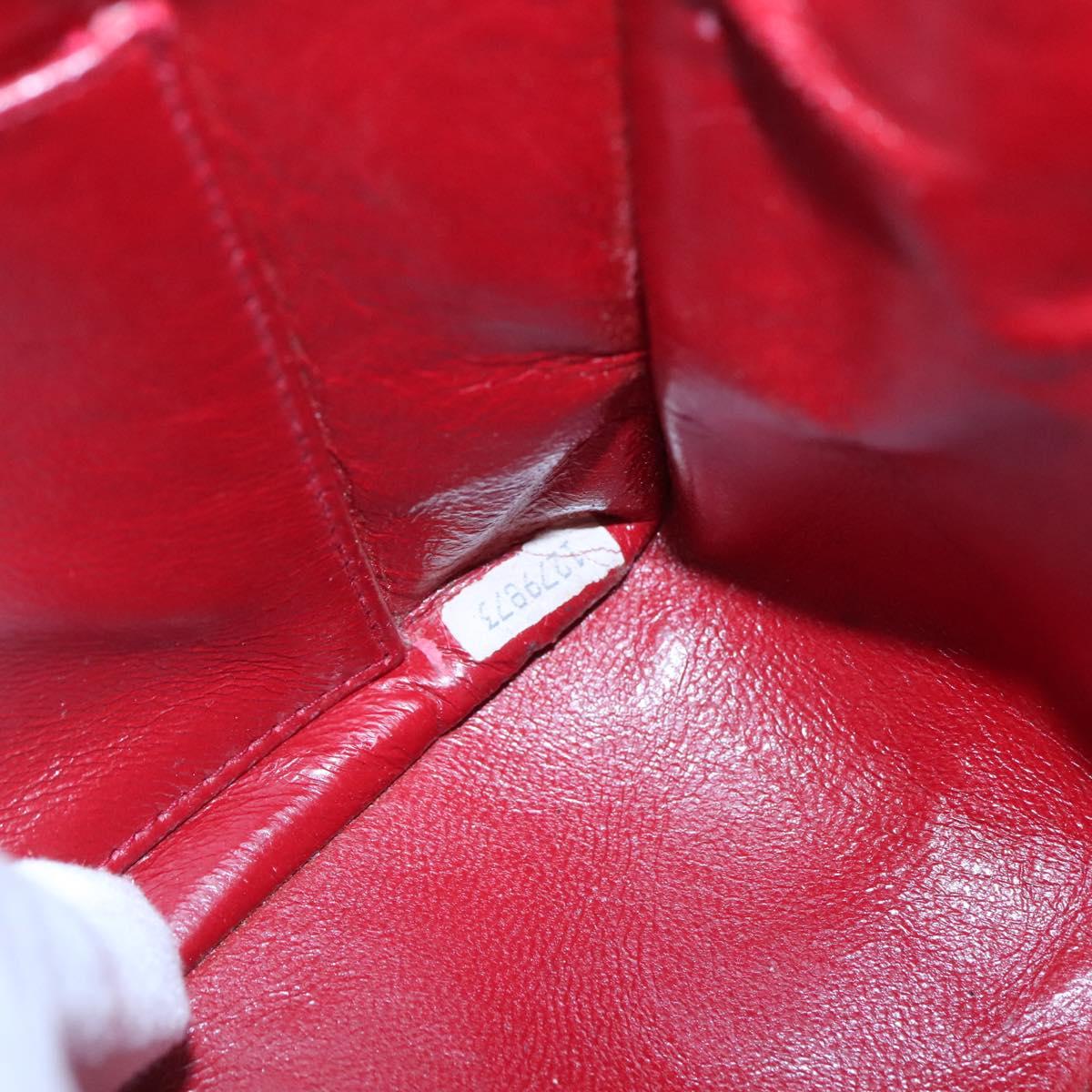 CHANEL Matelasse Chain Shoulder Bag Lamb Skin Gold Red CC Auth yk17818