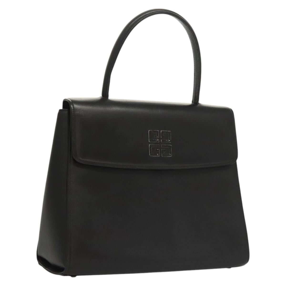 GIVENCHY Hand Bag Leather Black Auth yk17882