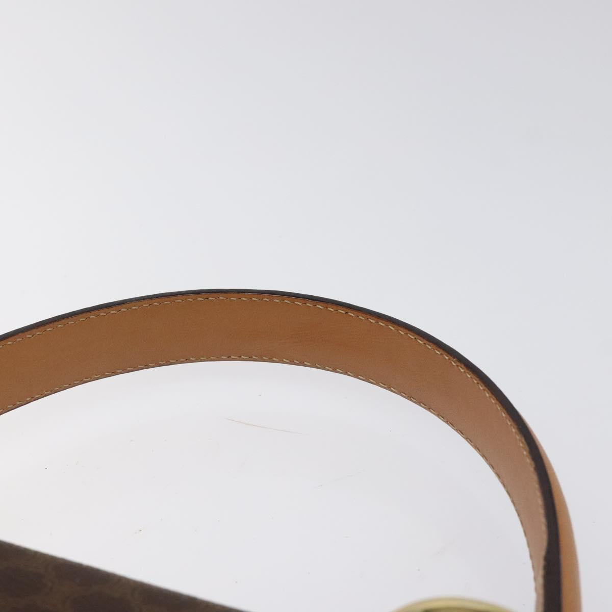 CELINE Macadam Canvas Hand Bag PVC Leather Brown Gold Auth yk17887