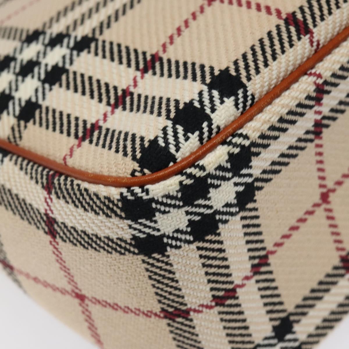 BURBERRY Nova Check Shoulder Bag Wool Beige Gold Auth yk17894