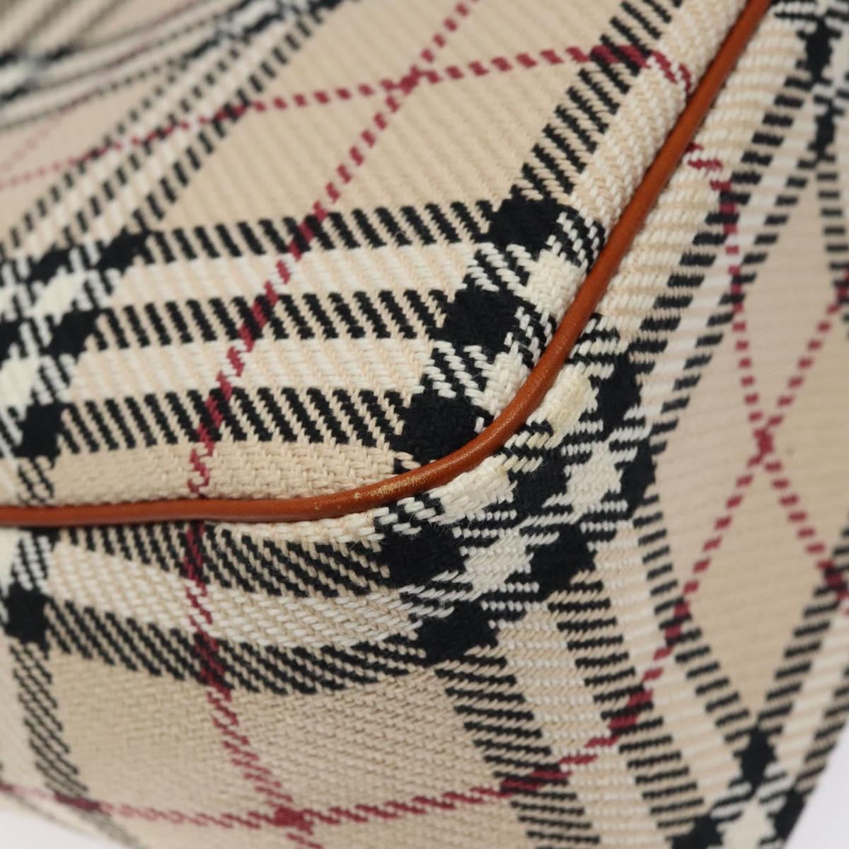 BURBERRY Nova Check Shoulder Bag Wool Beige Gold Auth yk17894