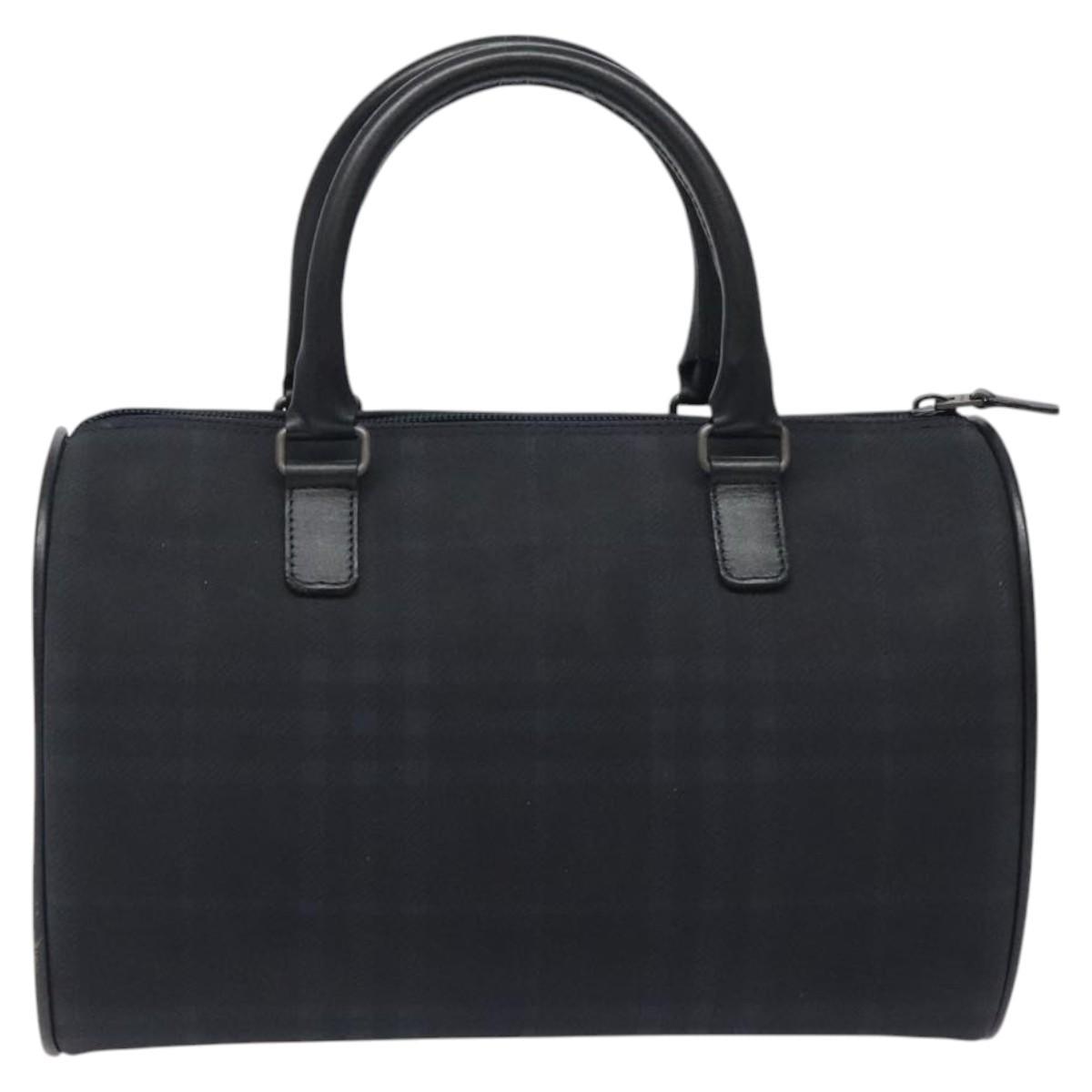 BURBERRY Nova Check Hand Bag Canvas Navy Auth yk17897