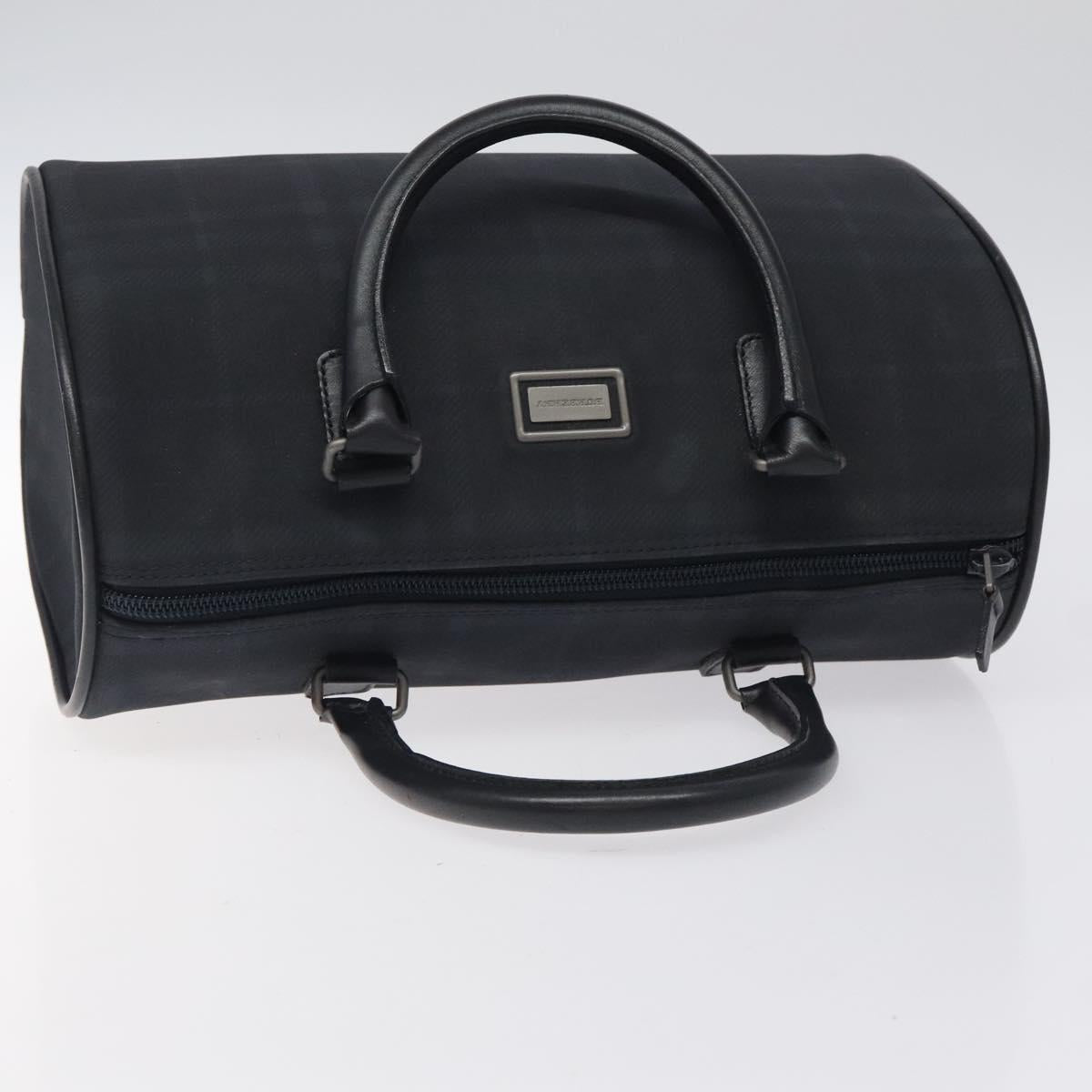 BURBERRY Nova Check Hand Bag Canvas Navy Auth yk17897