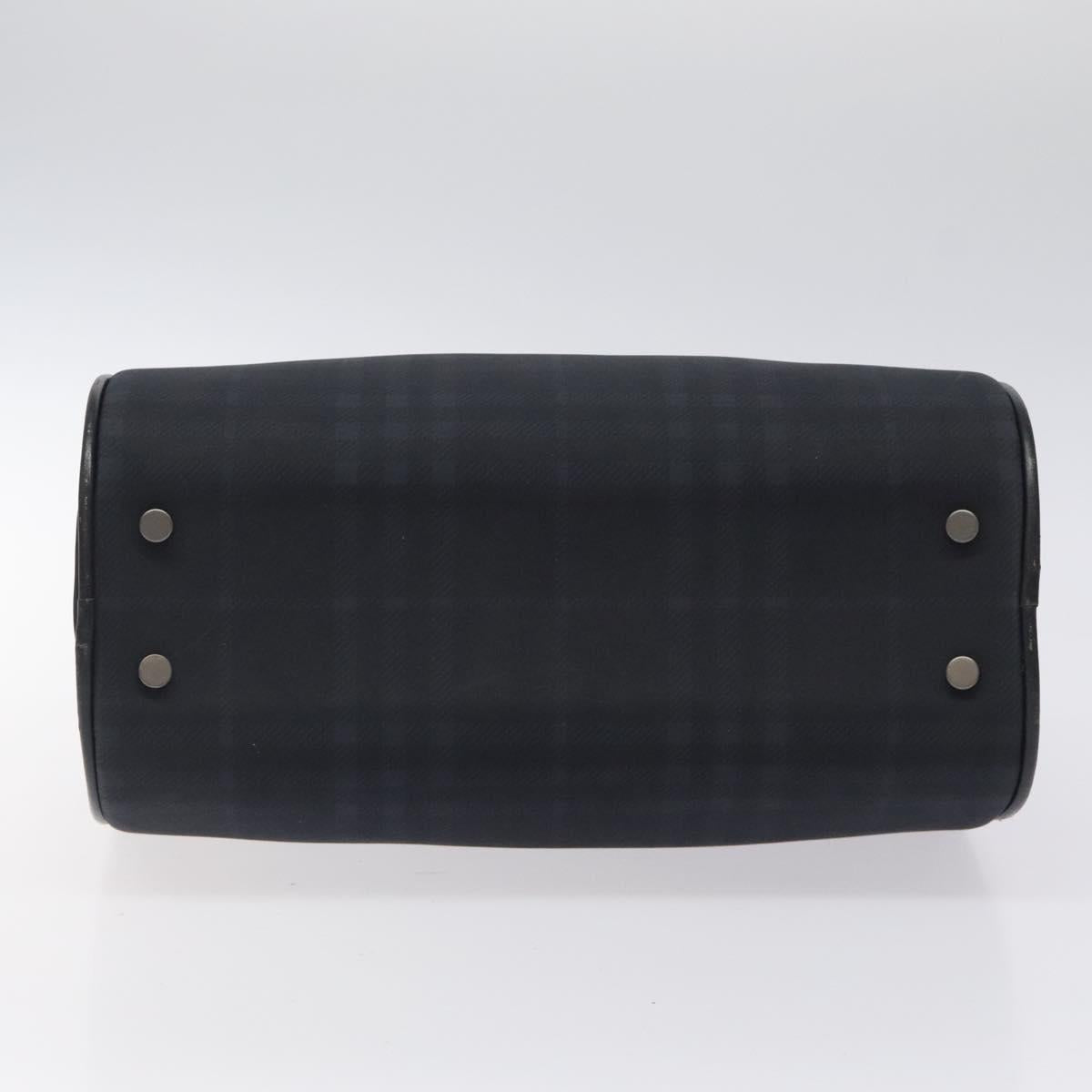BURBERRY Nova Check Hand Bag Canvas Navy Auth yk17897