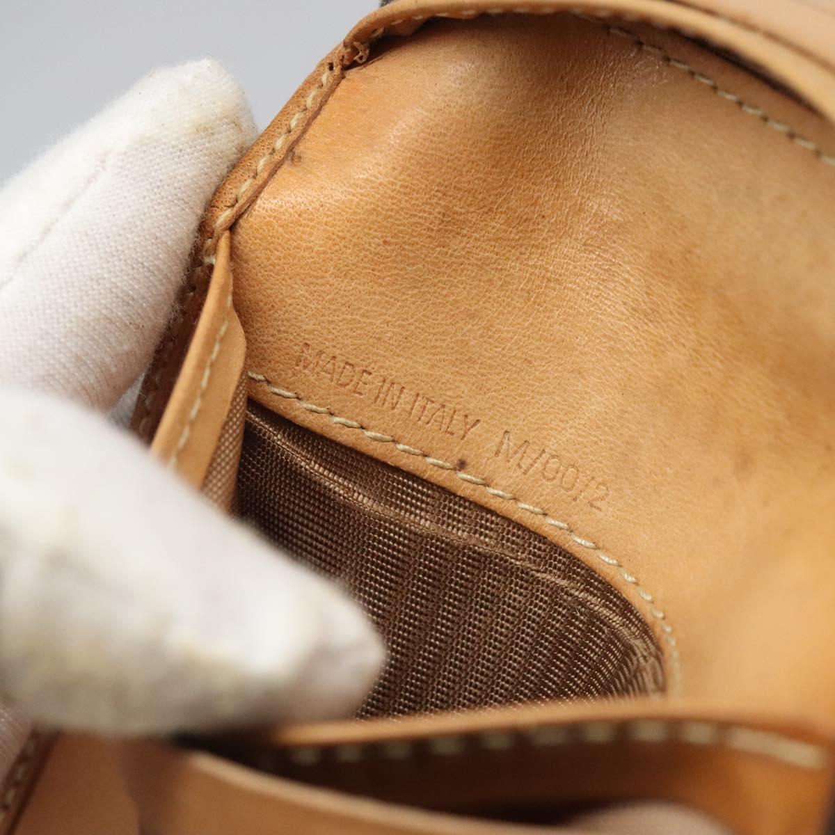 CELINE Macadam Canvas Compact Wallet PVC Leather Brown Auth yk17906