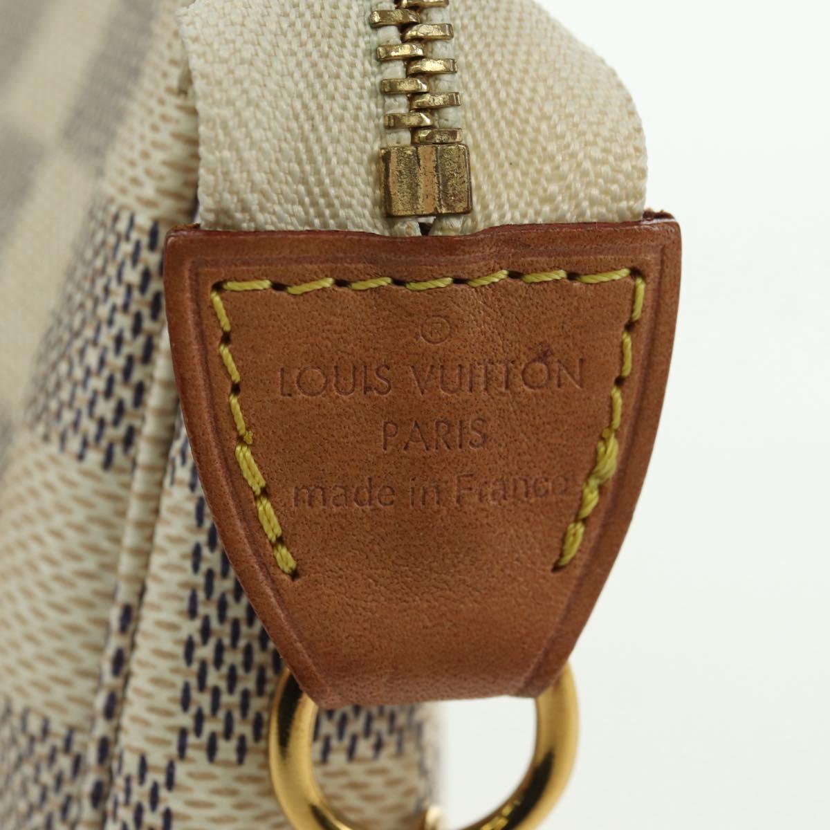 LOUIS VUITTON Damier Azur Mini Pochette Accessoires Pouch N63005 Auth yk17913