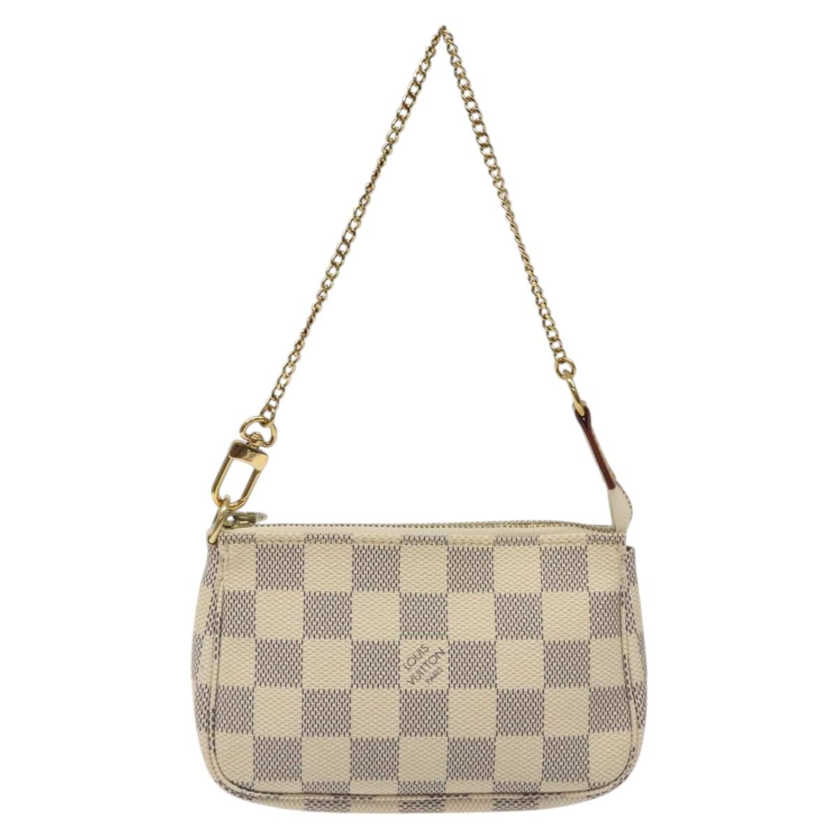 LOUIS VUITTON Damier Azur Mini Pochette Accessoires Pouch N63005 Auth yk17913AM