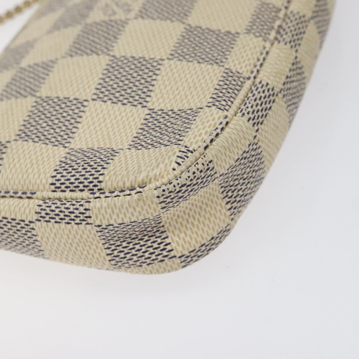 LOUIS VUITTON Damier Azur Mini Pochette Accessoires Pouch N63005 Auth yk17914
