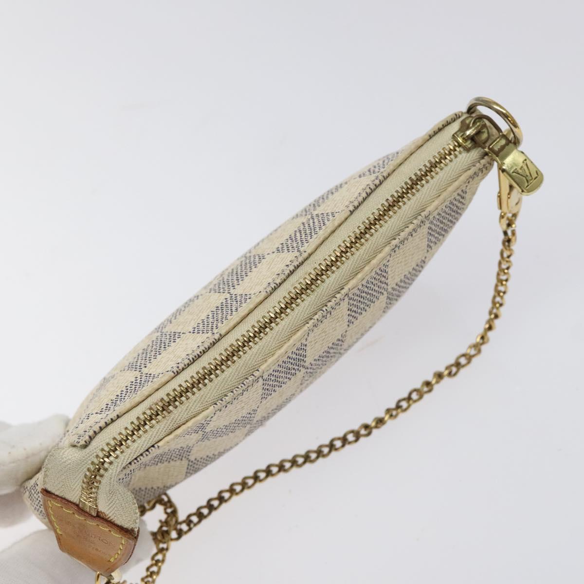 LOUIS VUITTON Damier Azur Mini Pochette Accessoires Pouch N63005 Auth yk17914