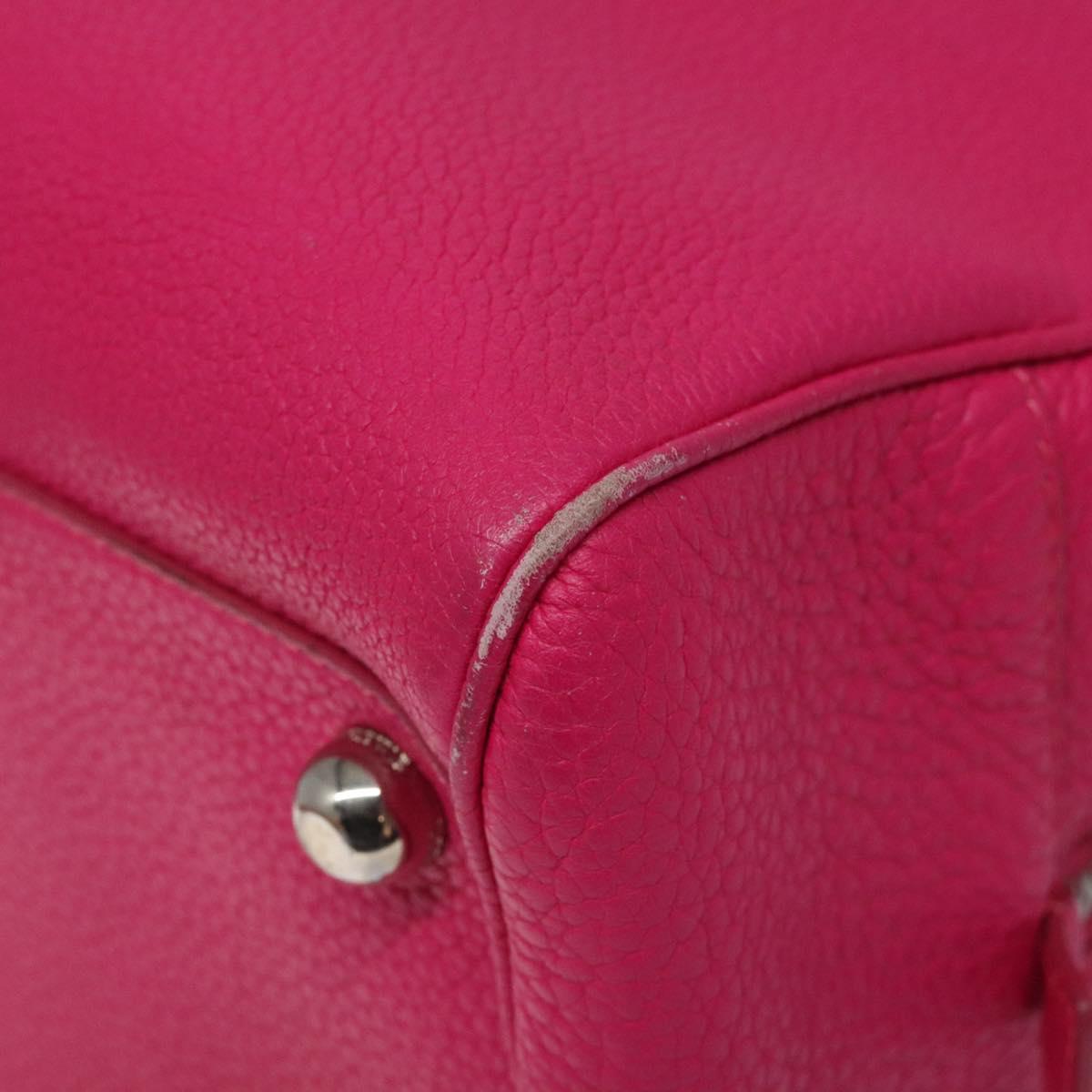LOEWE Anagram Hand Bag Leather Pink Gold Auth yk17930