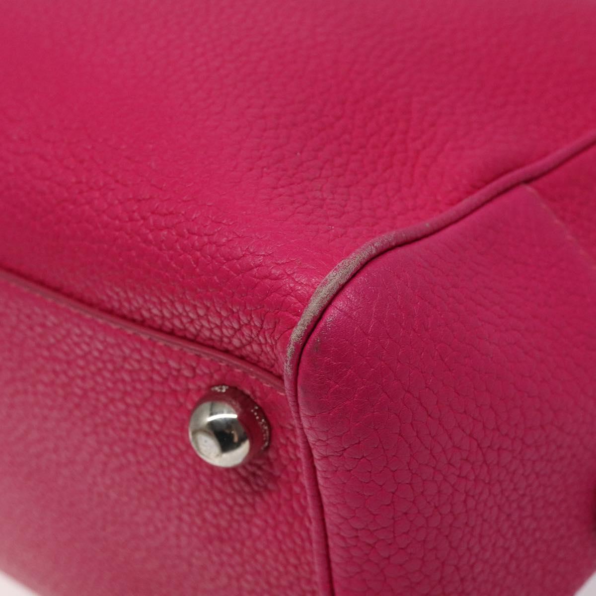 LOEWE Anagram Hand Bag Leather Pink Gold Auth yk17930