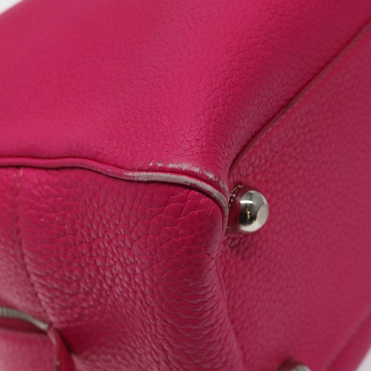 LOEWE Anagram Hand Bag Leather Pink Gold Auth yk17930