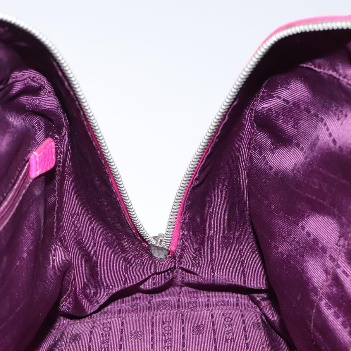 LOEWE Anagram Hand Bag Leather Pink Gold Auth yk17930