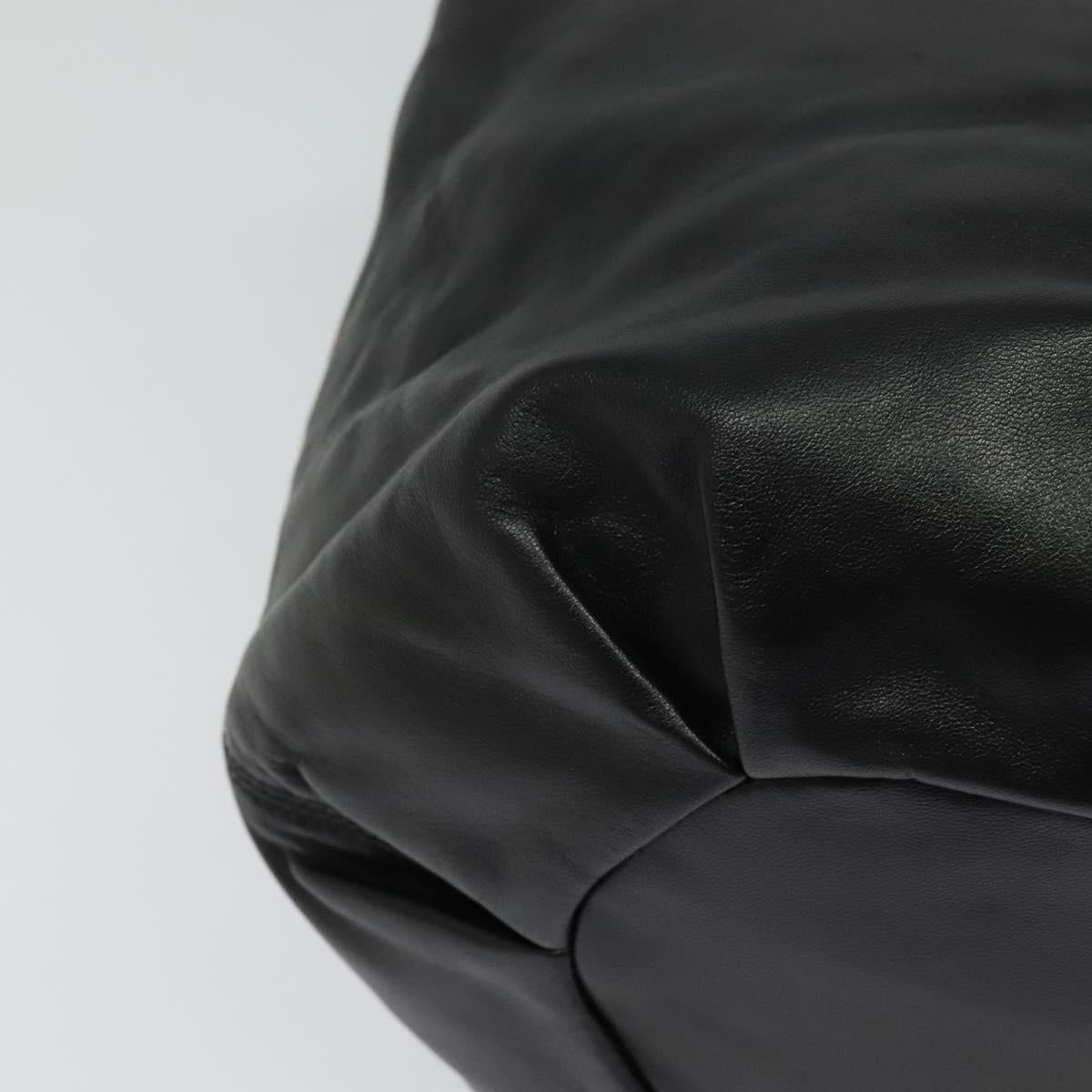 LOEWE Anagram Hand Bag Leather Black Silver Auth yk17932V