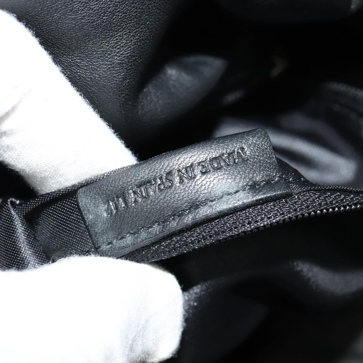 LOEWE Anagram Hand Bag Leather Black Silver Auth yk17932V