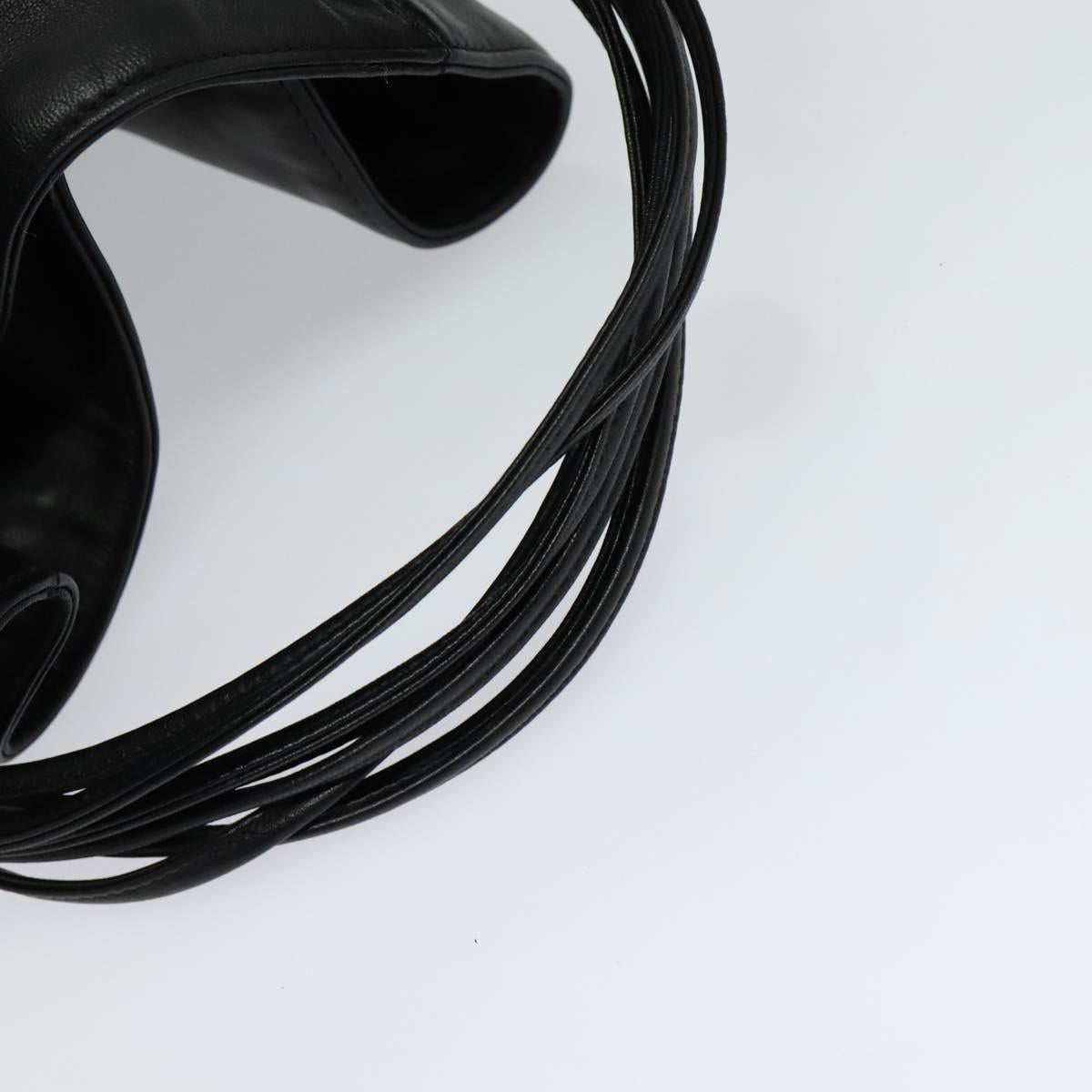 LOEWE Anagram Hand Bag Leather Black Silver Auth yk17932V