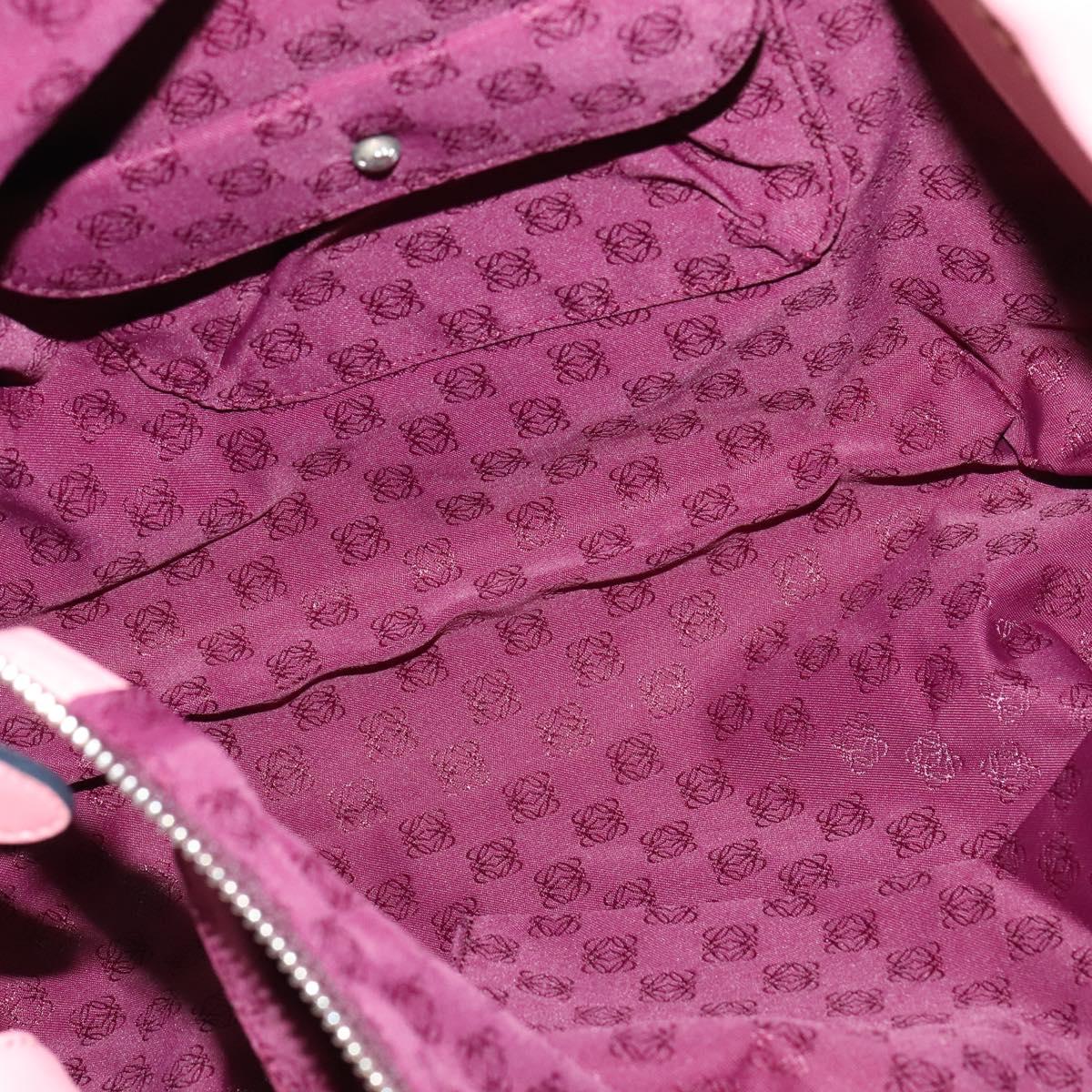 LOEWE Nappa Aire Anagram Hand Bag Leather Pink Silver Auth yk17947A