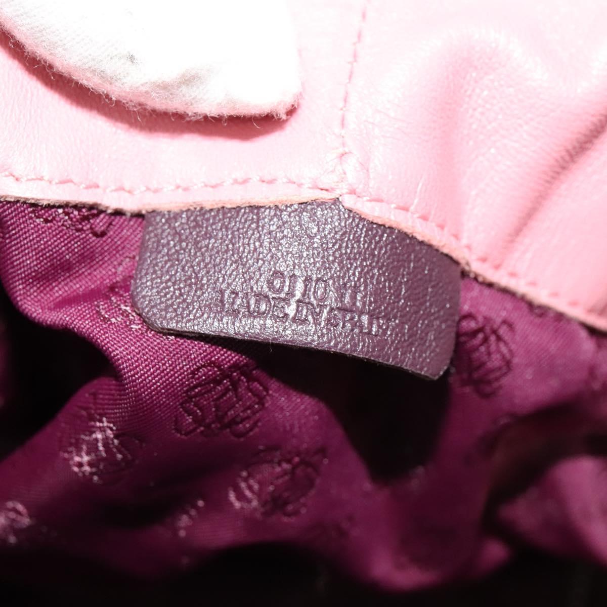 LOEWE Nappa Aire Anagram Hand Bag Leather Pink Silver Auth yk17947A