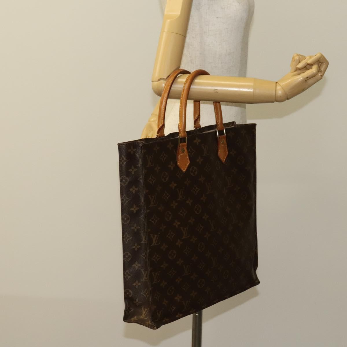 LOUIS VUITTON Monogram Sac Plat Hand Bag M51140 LV Auth yk17959