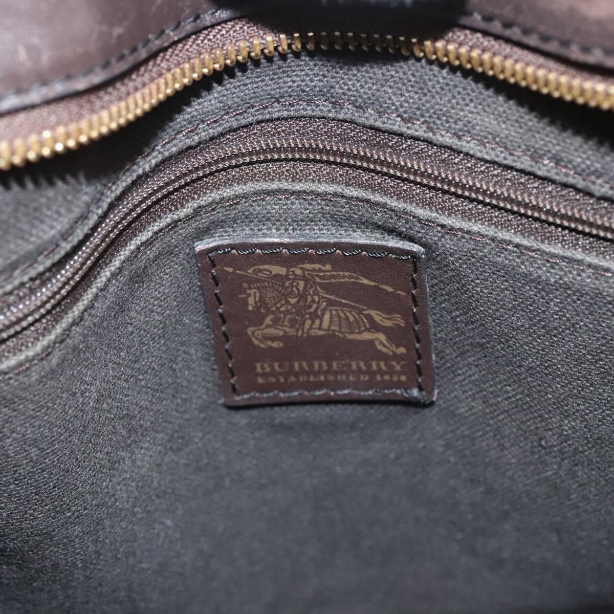 BURBERRY Nova Check Shoulder Bag PVC Leather Beige Brown gold Auth yk17973