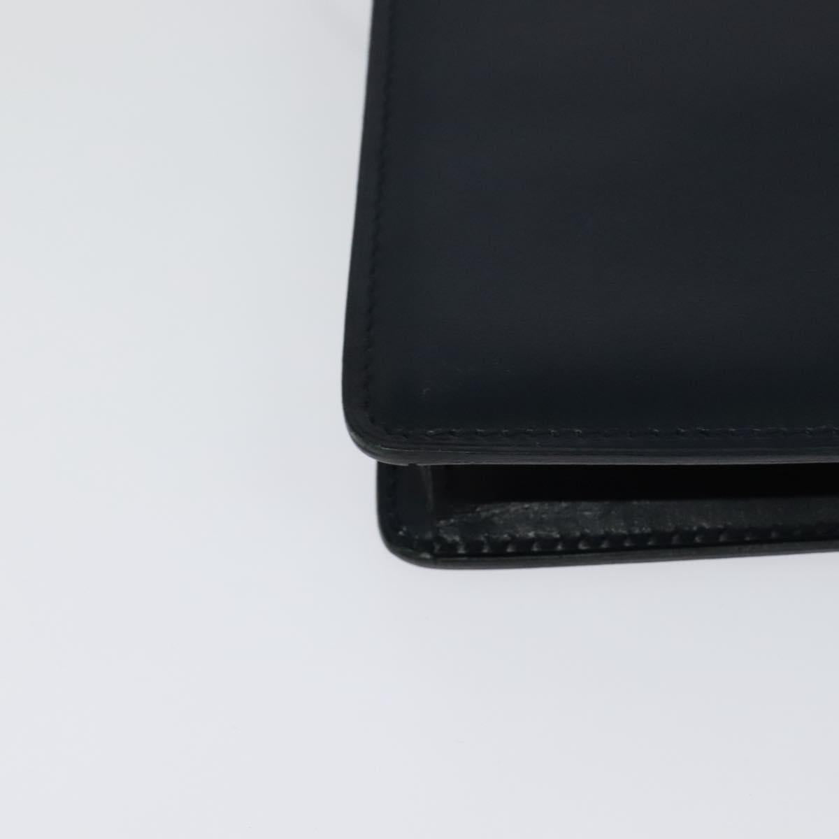 CELINE Shoulder Bag Leather Navy Gold Auth yk18003