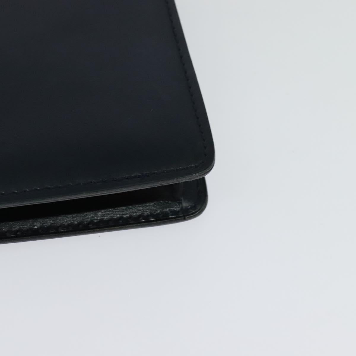 CELINE Shoulder Bag Leather Navy Gold Auth yk18003