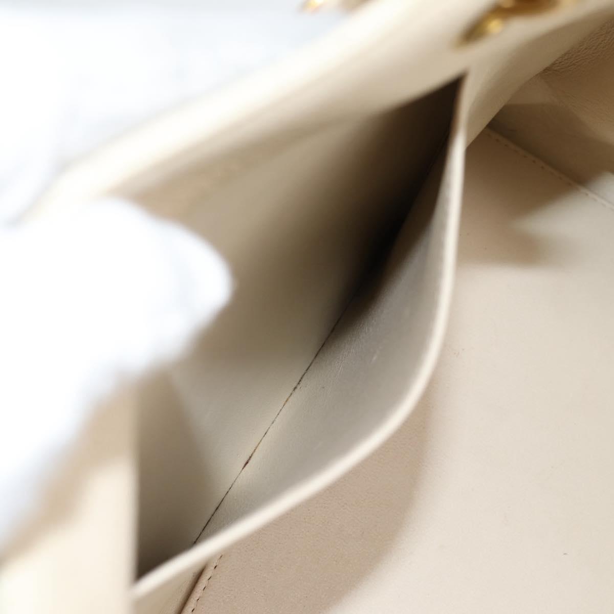 CHANEL Matelasse COCO Mark Chain Tote Bag Calf Skin Vanilla Gold CC Auth yk18012