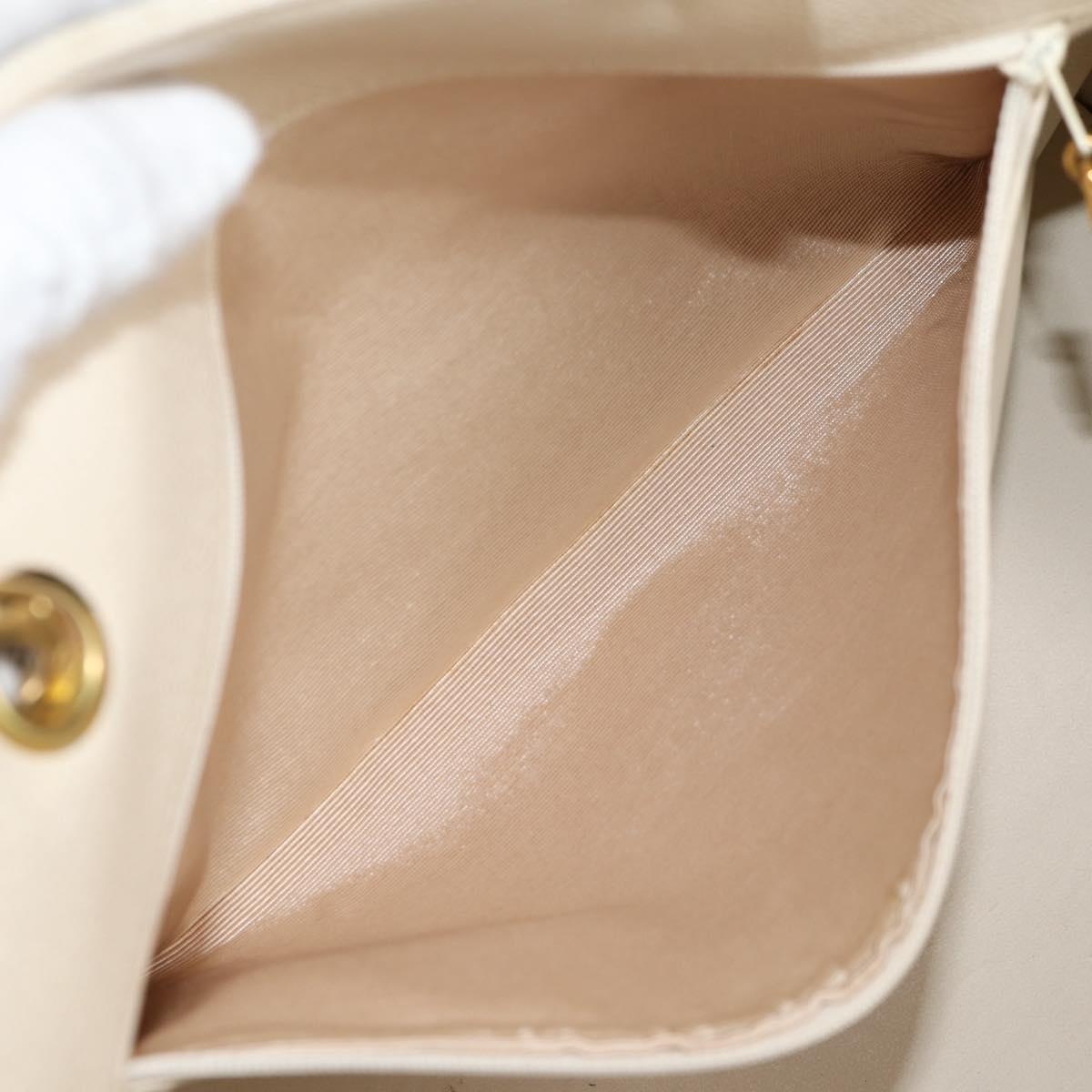 CHANEL Matelasse COCO Mark Chain Tote Bag Calf Skin Vanilla Gold CC Auth yk18012