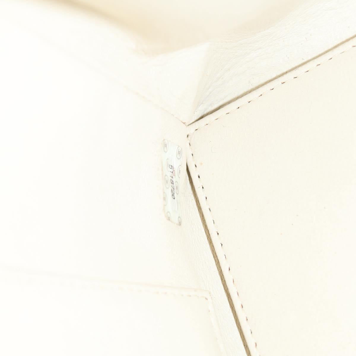 CHANEL Matelasse COCO Mark Chain Tote Bag Calf Skin Vanilla Gold CC Auth yk18012