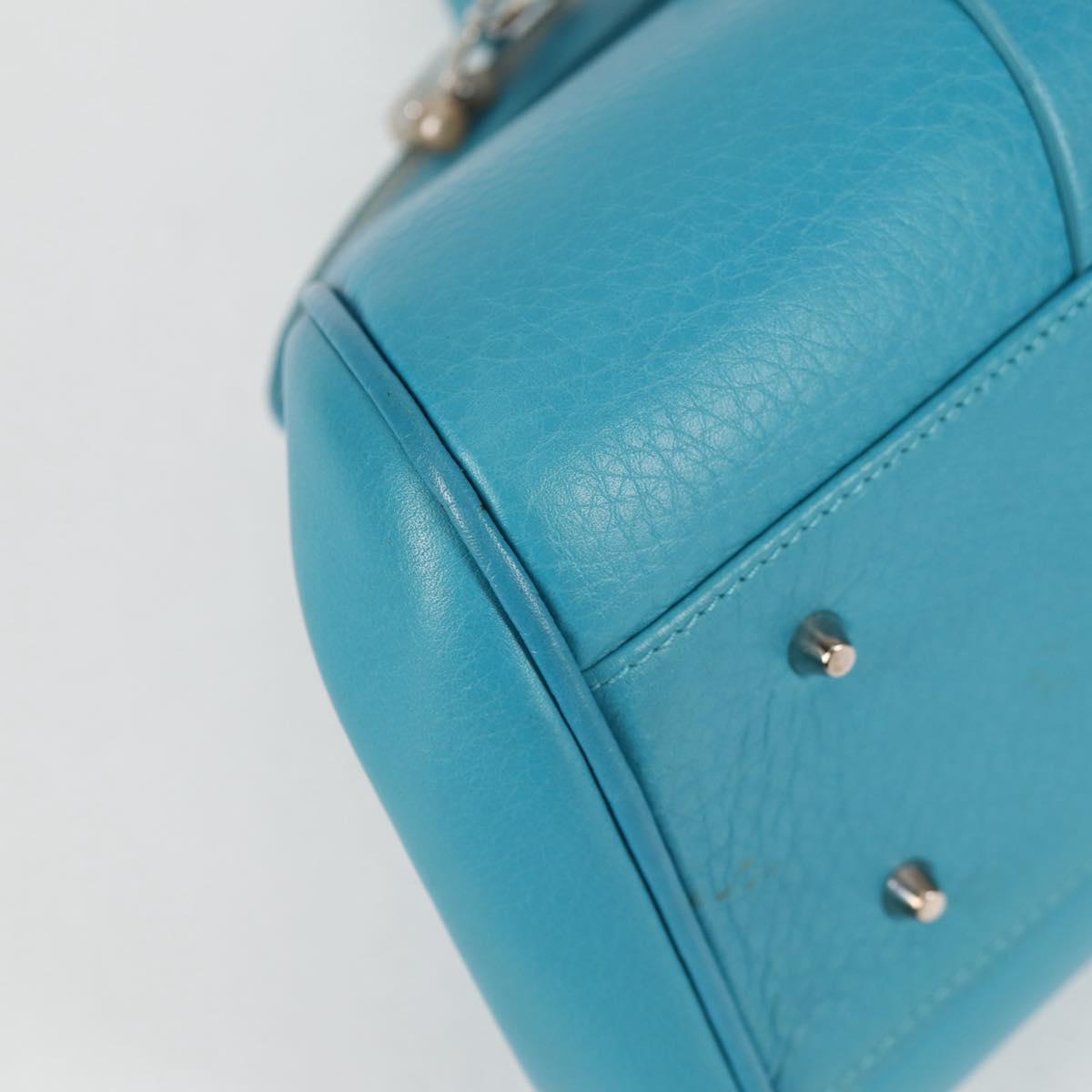 Christian Dior Hand Bag Leather limited Edition 0481 Blue Silver Auth yk18036AM