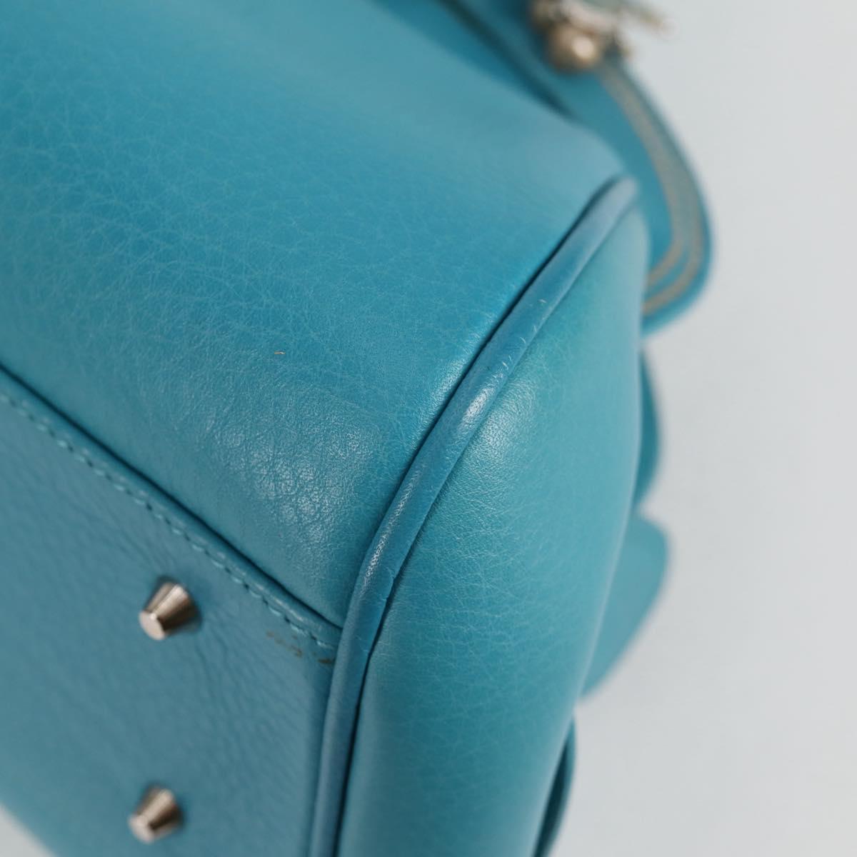 Christian Dior Hand Bag Leather limited Edition 0481 Blue Silver Auth yk18036AM