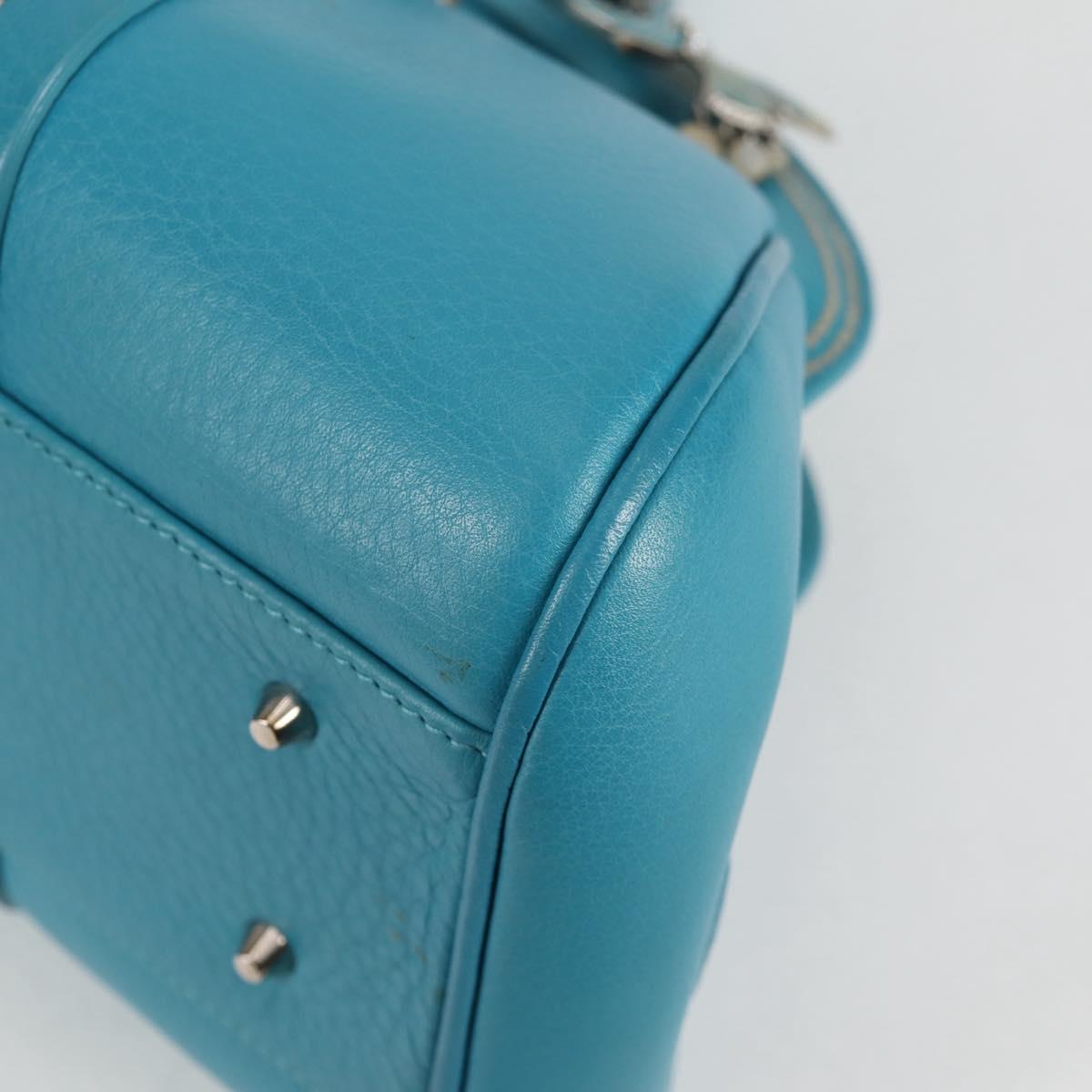 Christian Dior Hand Bag Leather limited Edition 0481 Blue Silver Auth yk18036AM