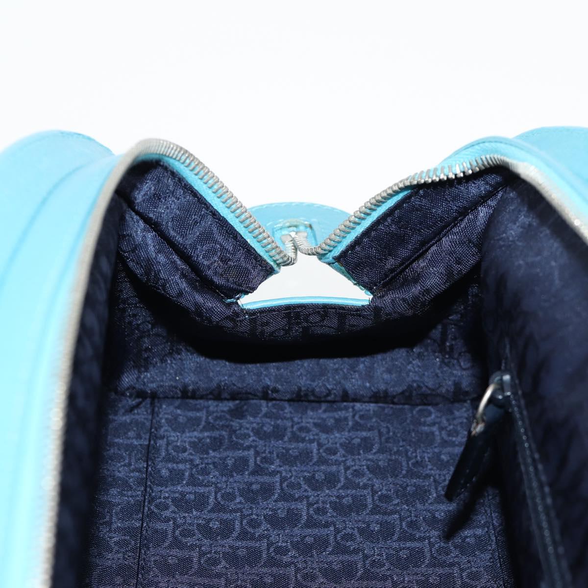 Christian Dior Hand Bag Leather limited Edition 0481 Blue Silver Auth yk18036AM