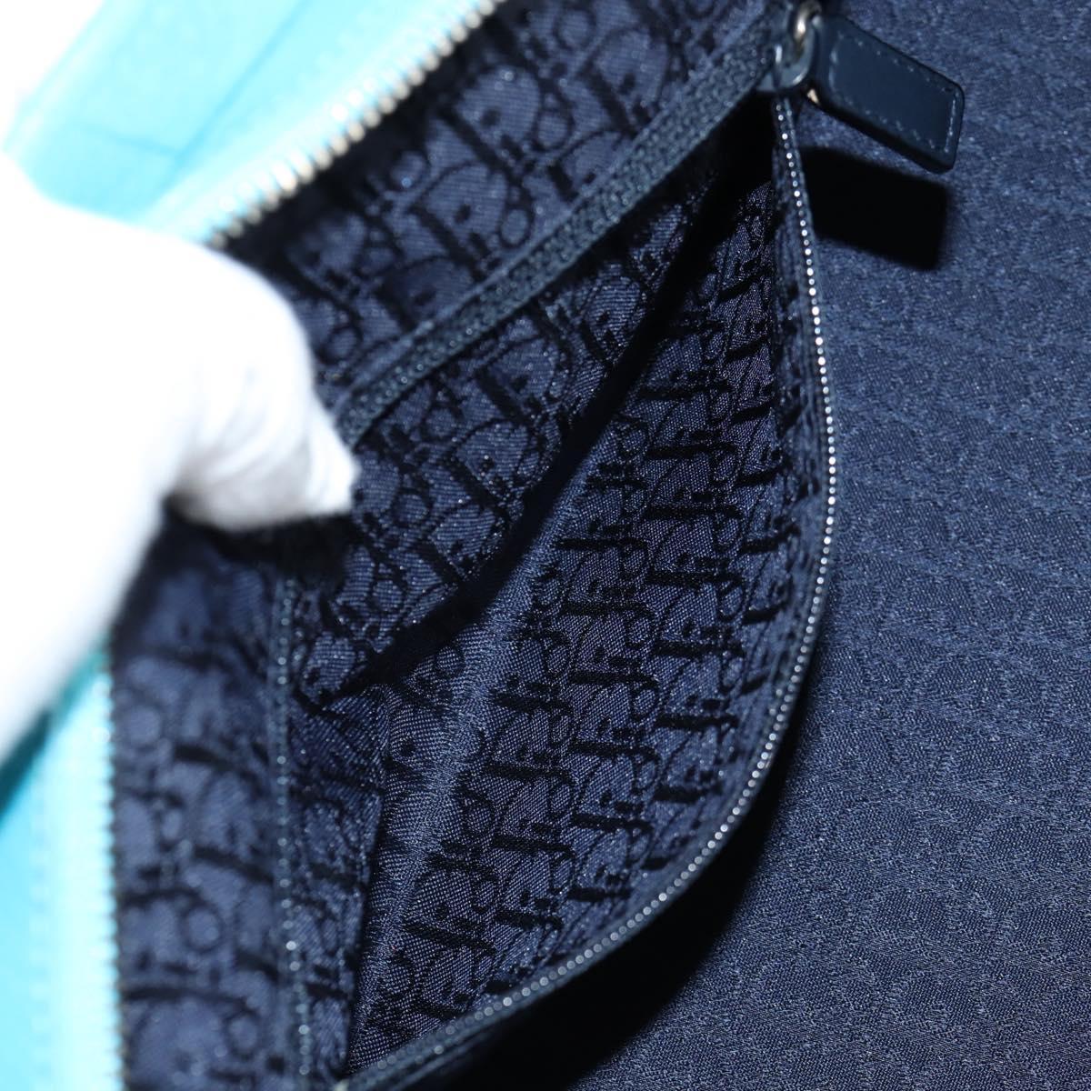 Christian Dior Hand Bag Leather limited Edition 0481 Blue Silver Auth yk18036AM