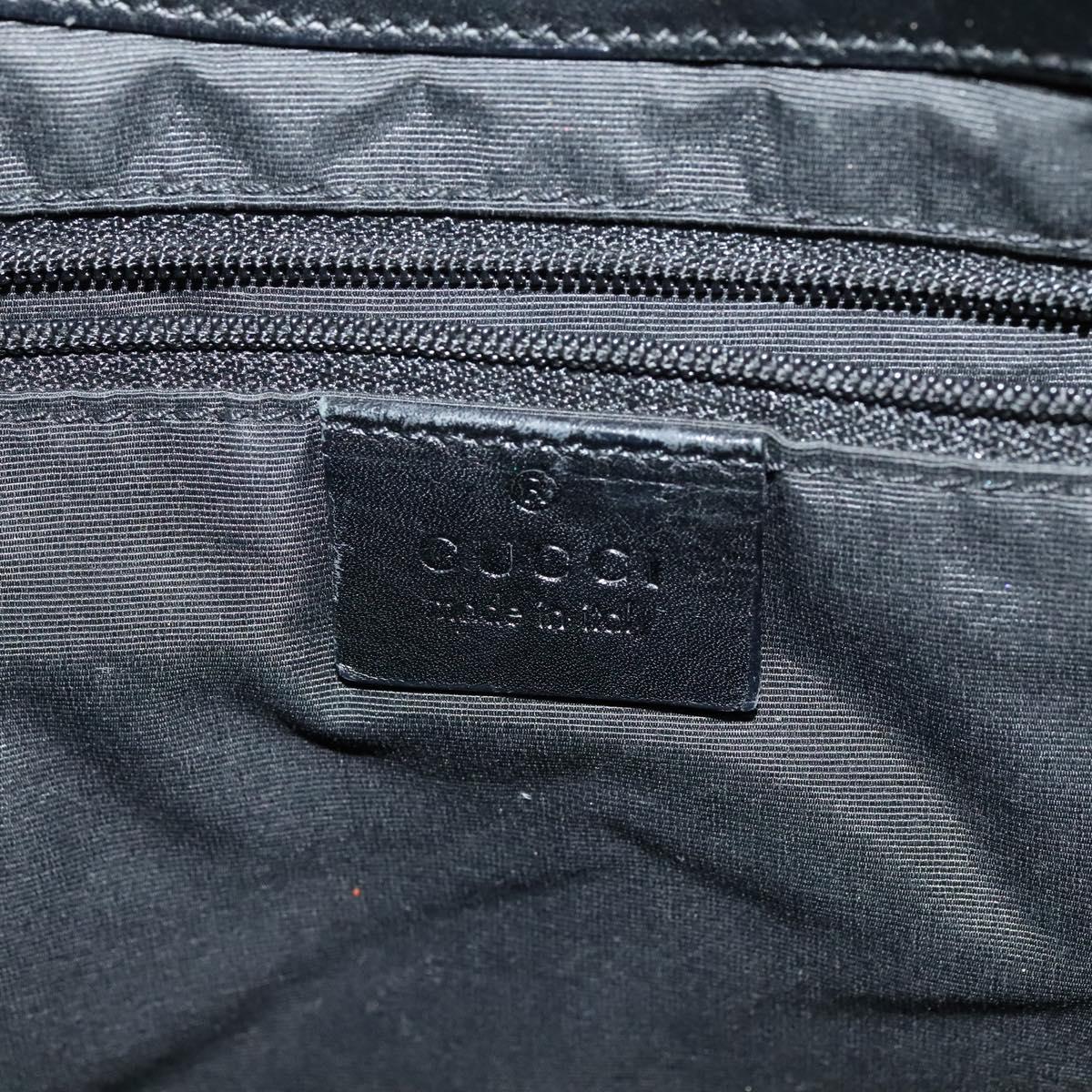 GUCCI GG Canvas Jackie Shoulder Bag Black Gold Auth yk18043