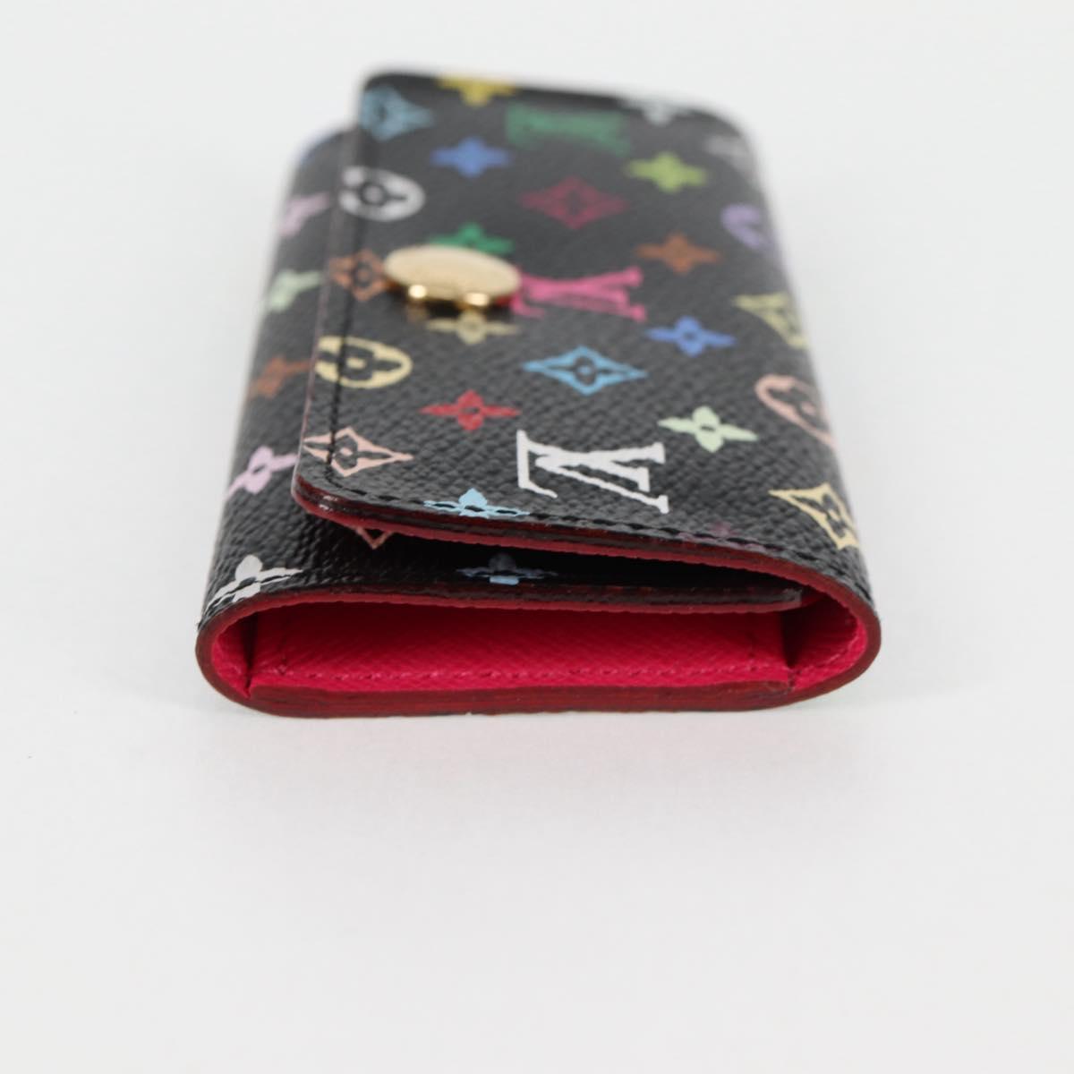 LOUIS VUITTON Multicolor Multicles 4 Key Case Black M93732 LV Auth yk18052A