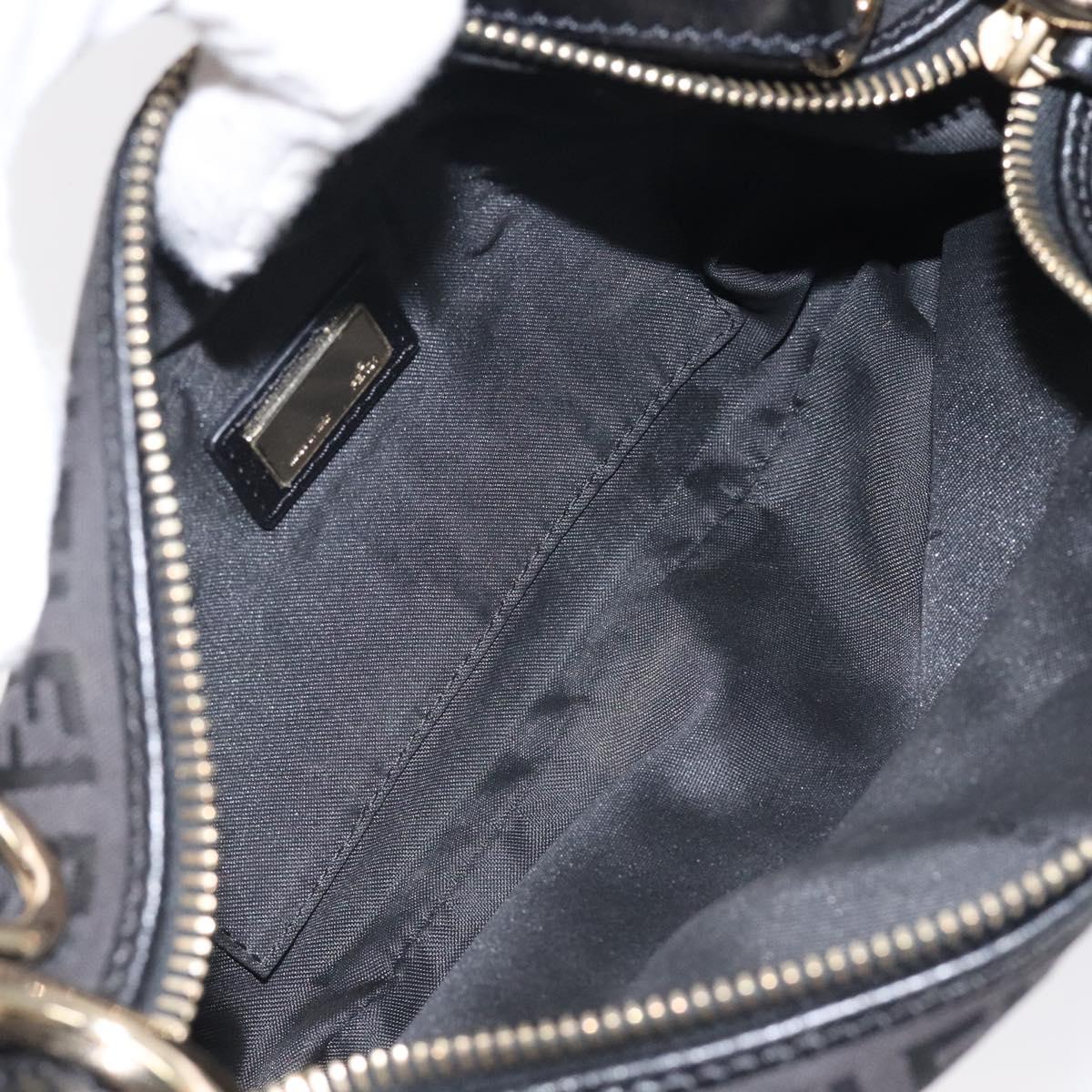 FENDI Zucchino Canvas Hand Bag Black Gold Auth yk18069