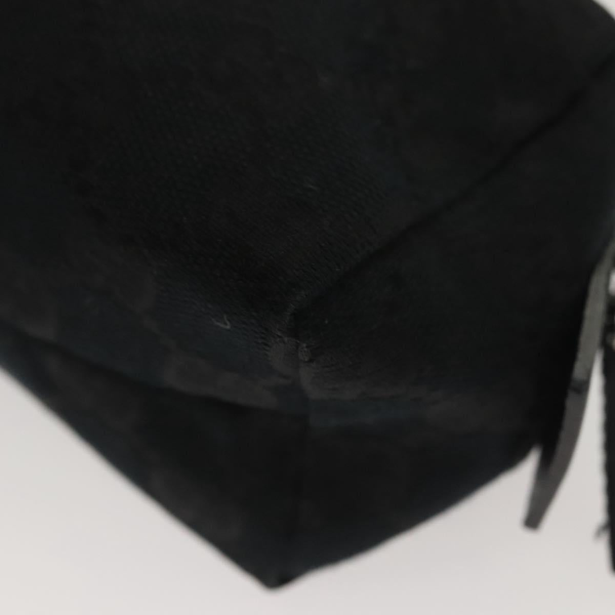 GUCCI GG Canvas Pouch Black Silver 245947 Auth yk18072
