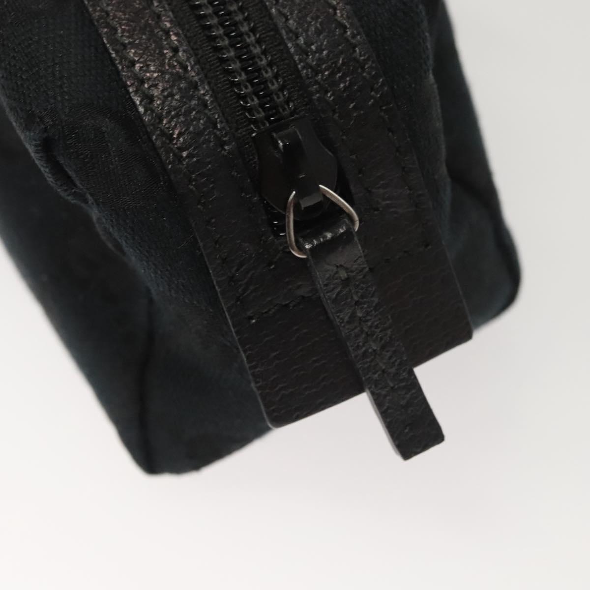 GUCCI GG Canvas Pouch Black Silver 245947 Auth yk18072