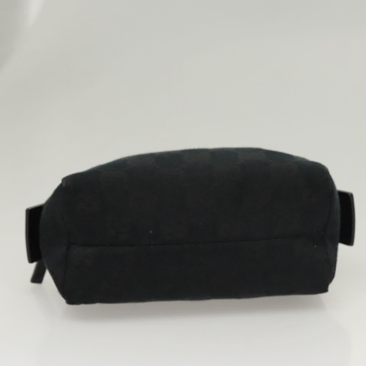GUCCI GG Canvas Pouch Black Silver 245947 Auth yk18072