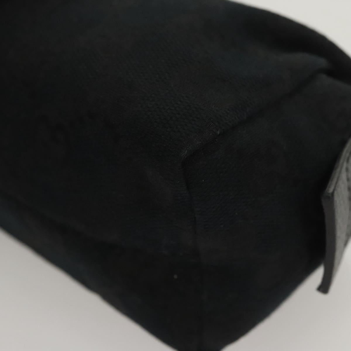 GUCCI GG Canvas Pouch Black Silver 245947 Auth yk18072