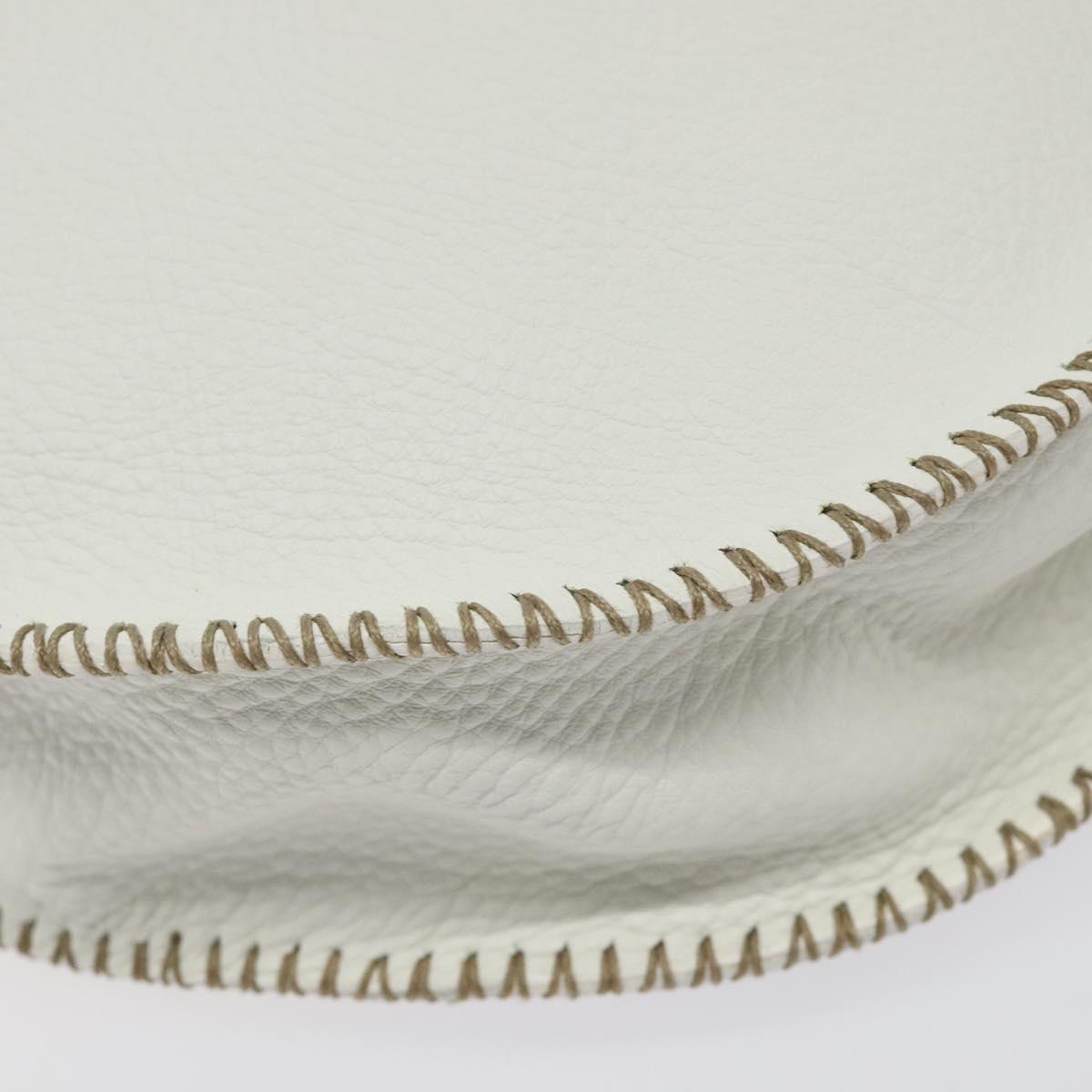 FENDI Celeria Shoulder Bag Leather Silver White Auth yk18082