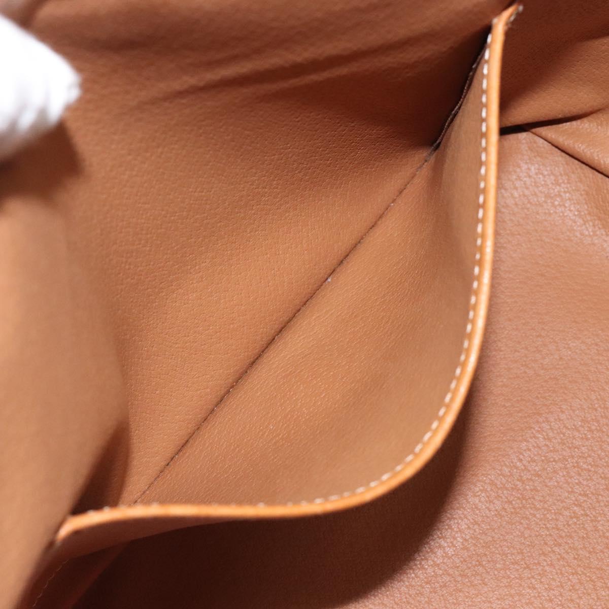 CELINE Macadam Canvas Shoulder Bag PVC Leather Beige Gold Auth yk18087