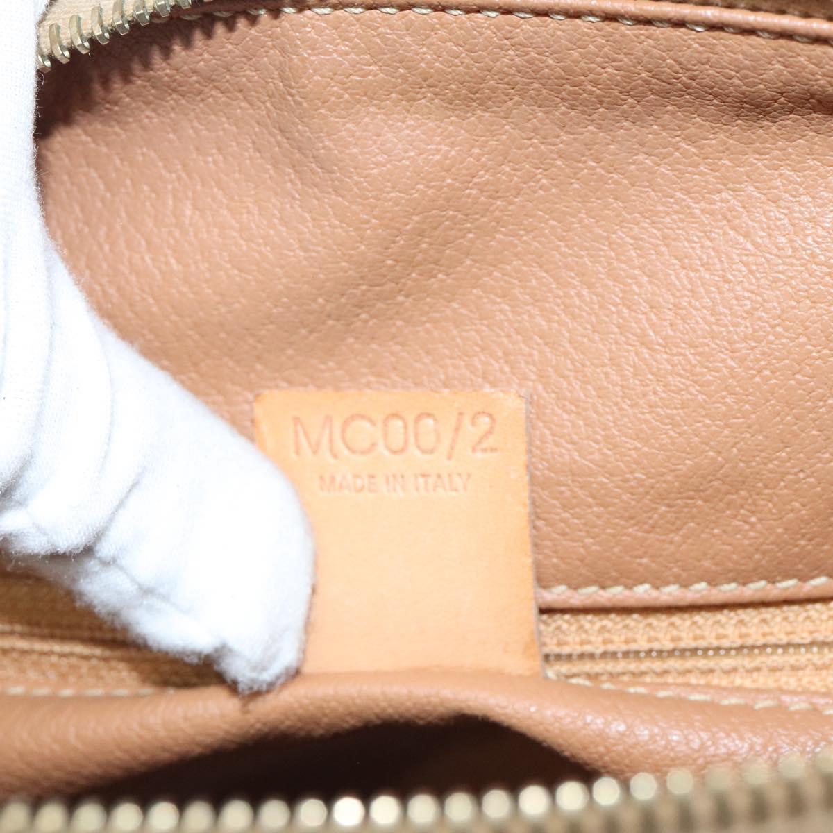 CELINE Macadam Canvas Shoulder Bag PVC Leather Beige Gold Auth yk18087